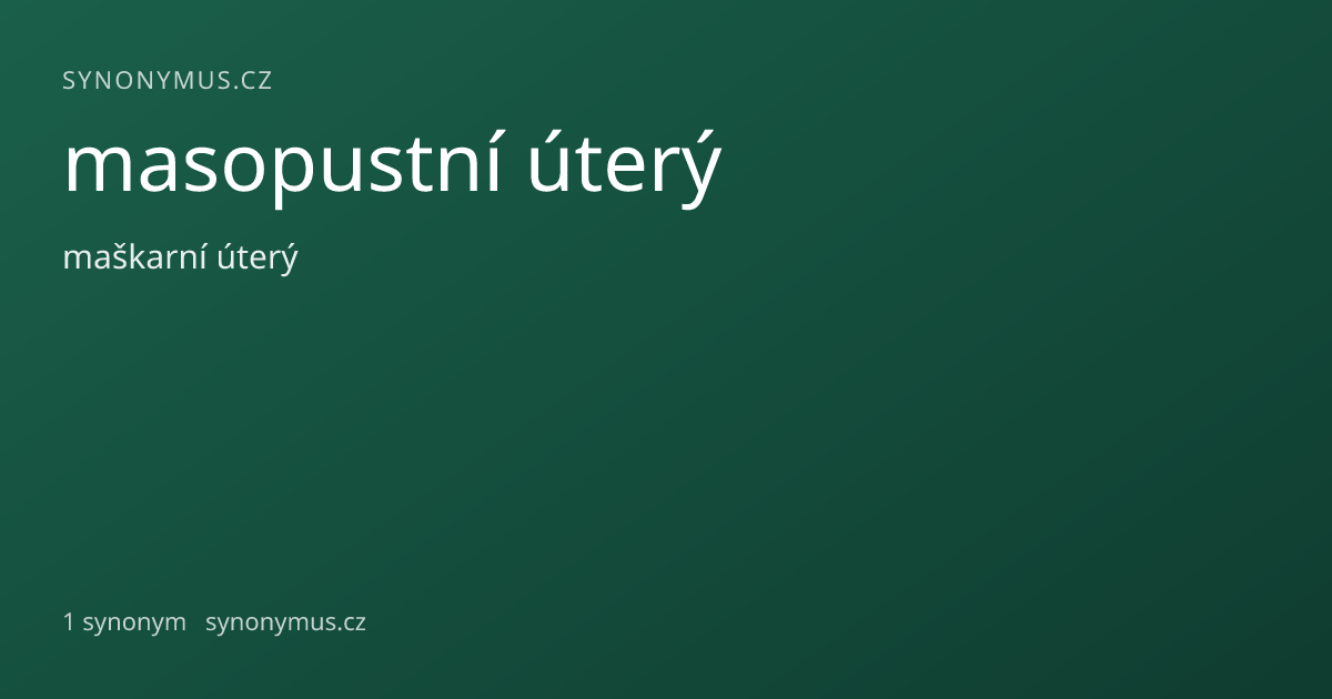 Náhled odkazu: masopustní úterý