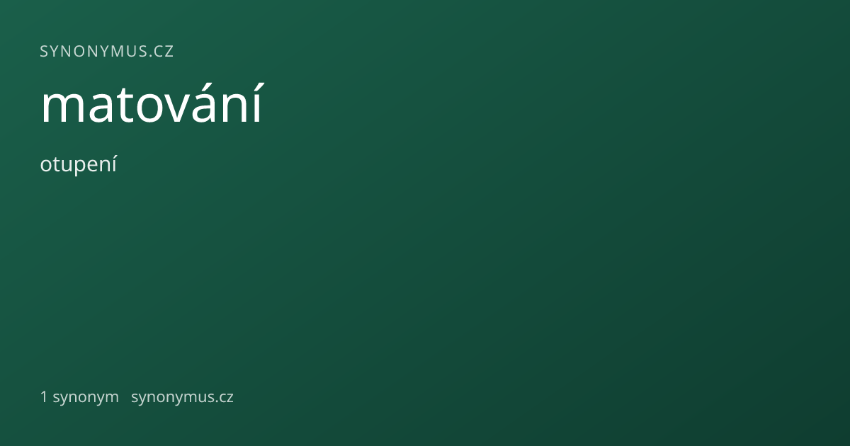 Náhled odkazu: matování