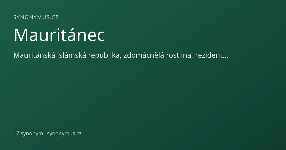 Náhled odkazu: Mauritánec