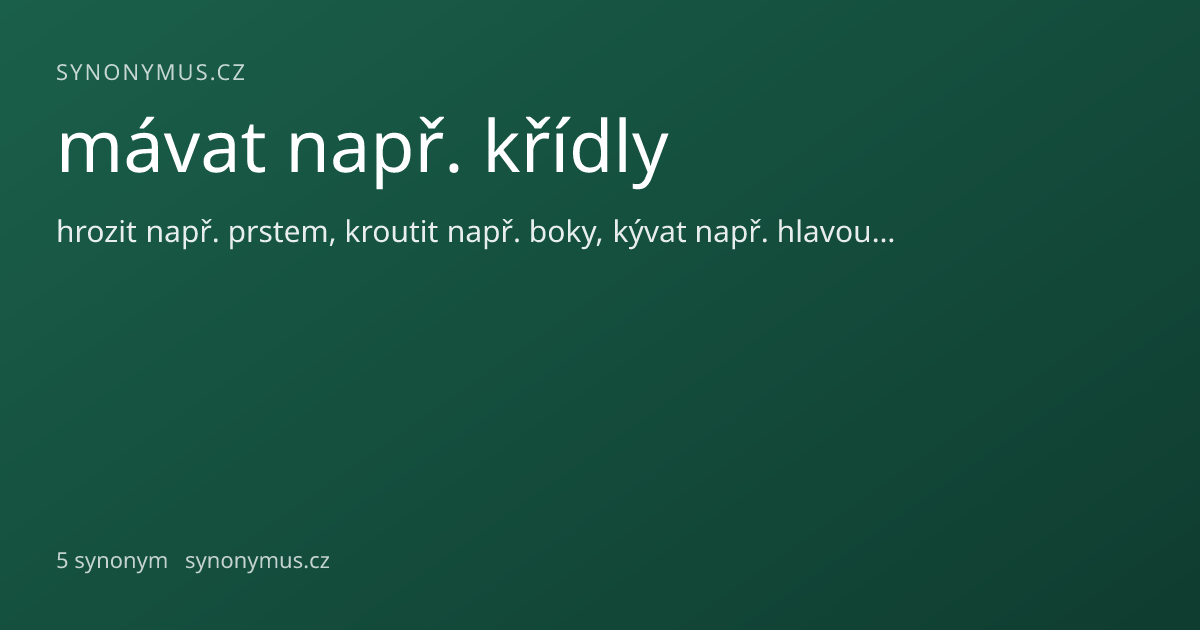 Náhled odkazu: mávat např. křídly