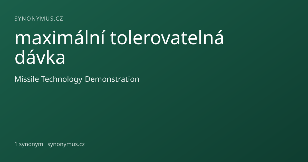 Náhled odkazu: maximální tolerovatelná dávka