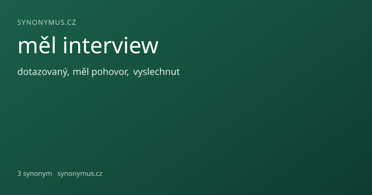 Náhled odkazu: měl interview