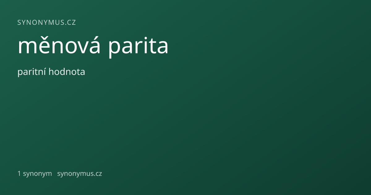 Náhled odkazu: měnová parita