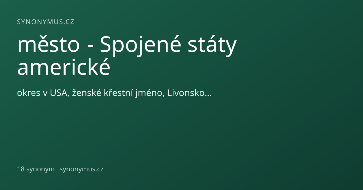 Náhled odkazu: město - Spojené státy americké