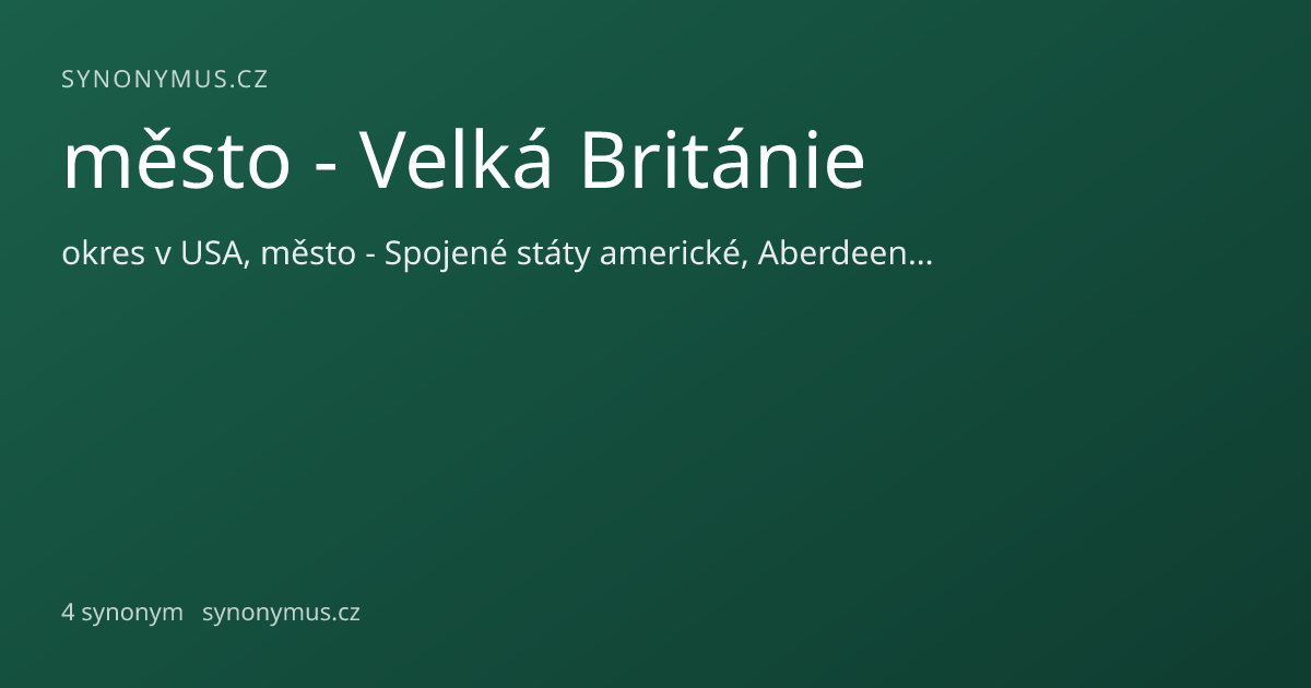 Náhled odkazu: město - Velká Británie