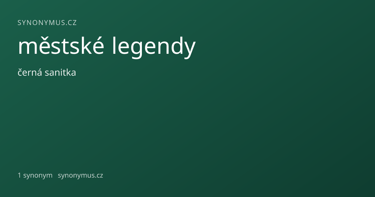 Náhled odkazu: městské legendy