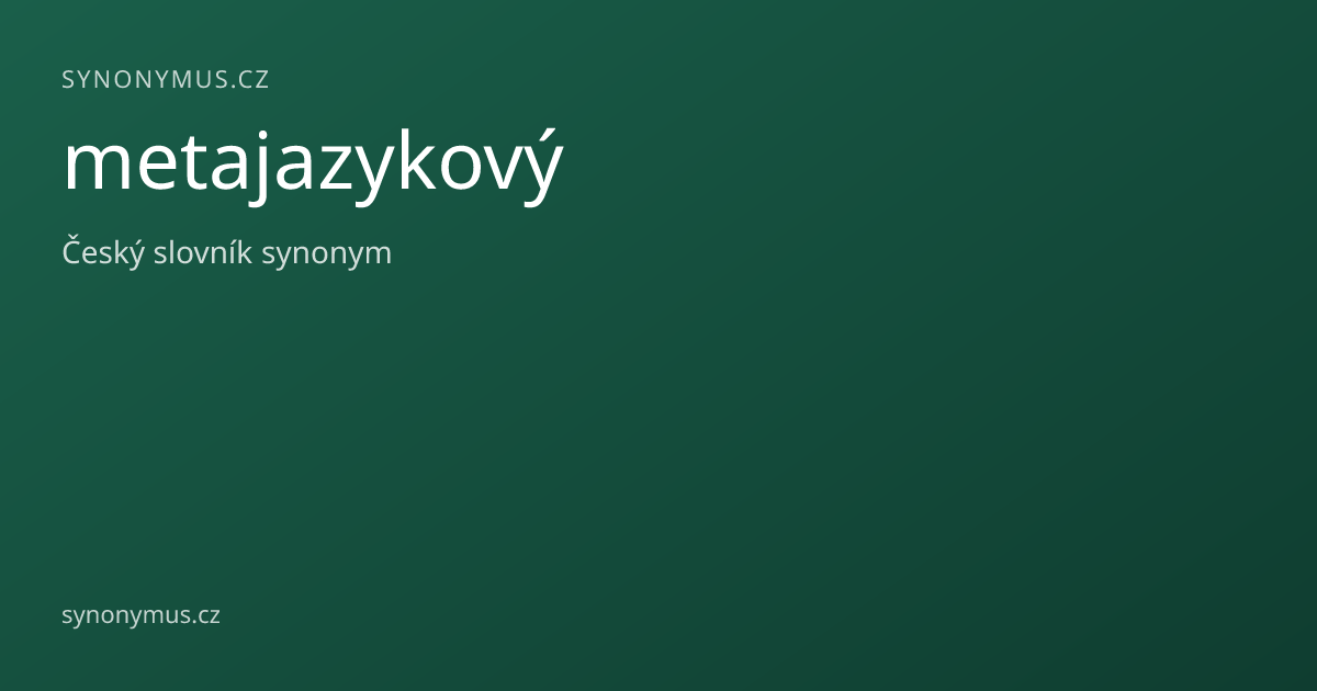 Náhled odkazu: metajazykový