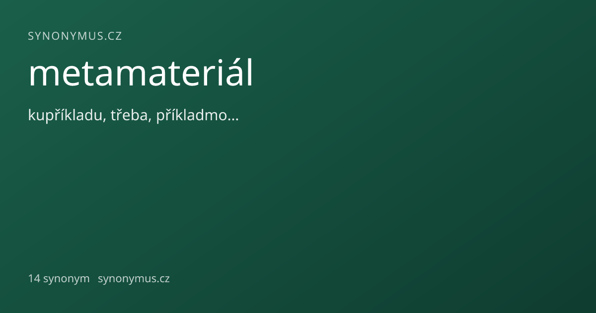 Náhled odkazu: metamateriál