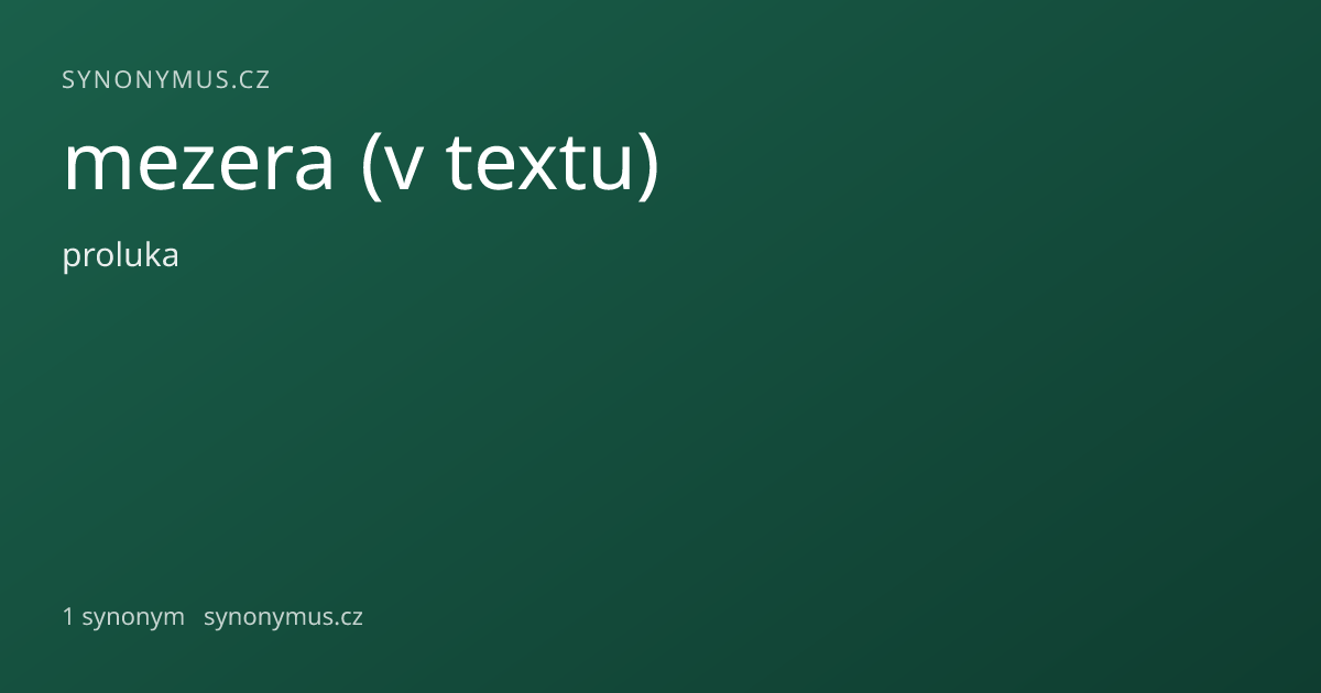 Náhled odkazu: mezera (v textu)