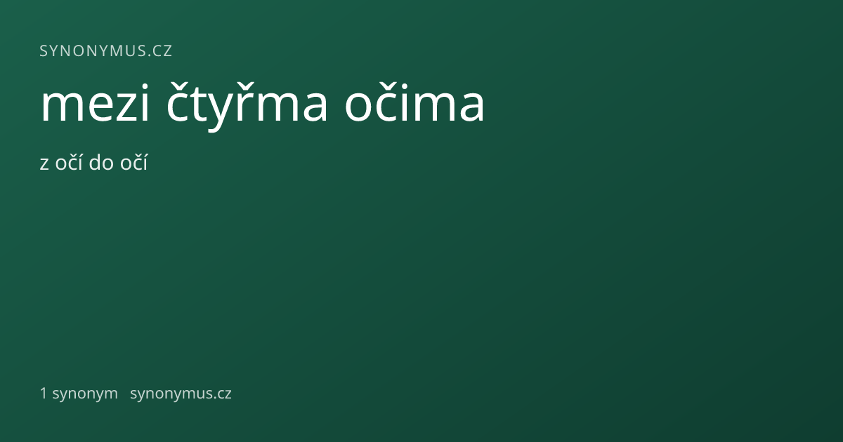 Náhled odkazu: mezi čtyřma očima