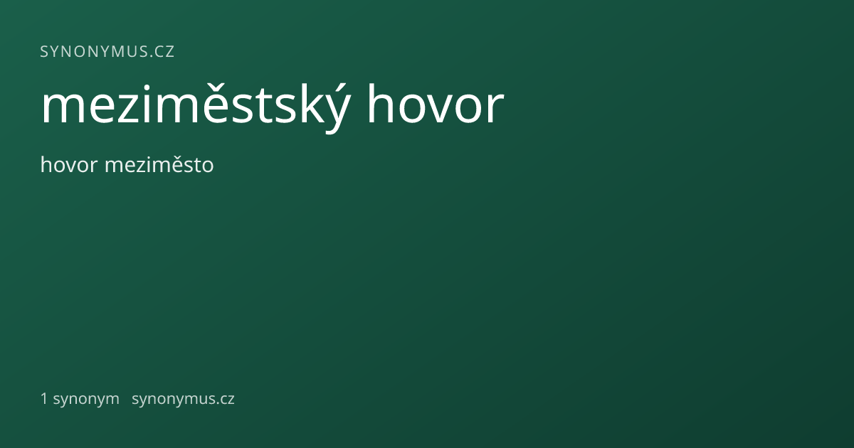 Náhled odkazu: meziměstský hovor