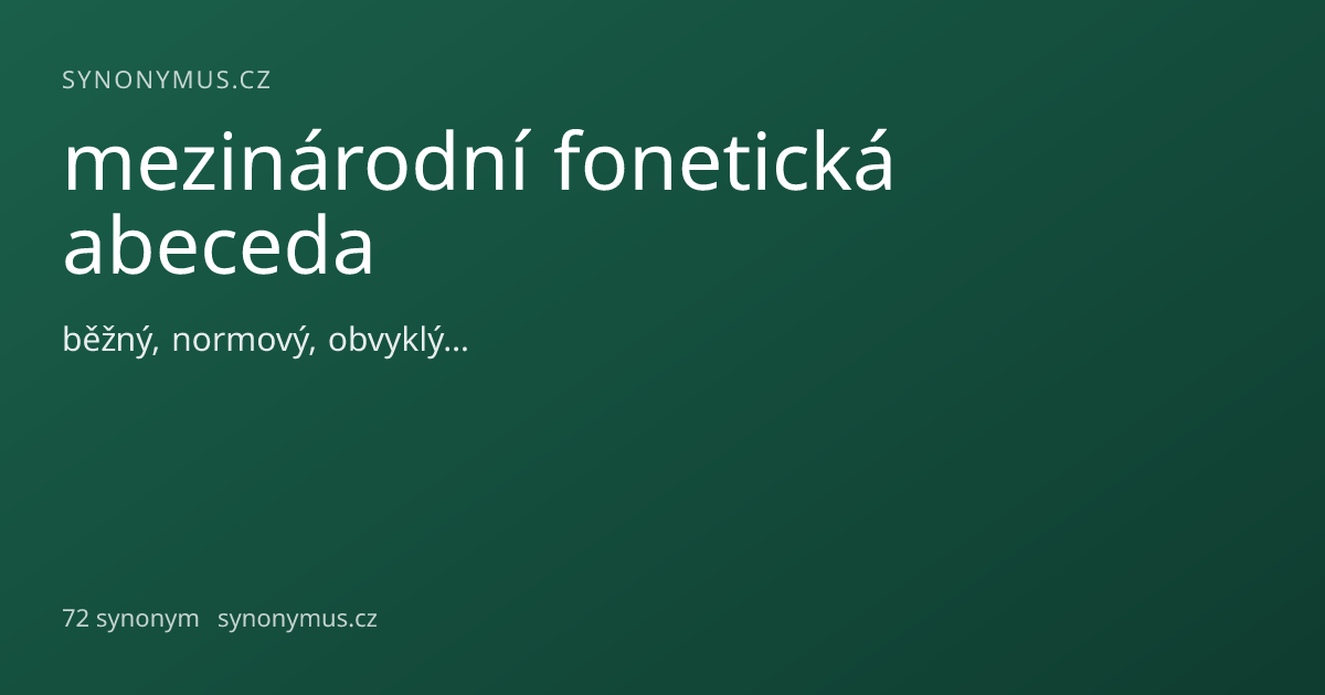 Náhled odkazu: mezinárodní fonetická abeceda