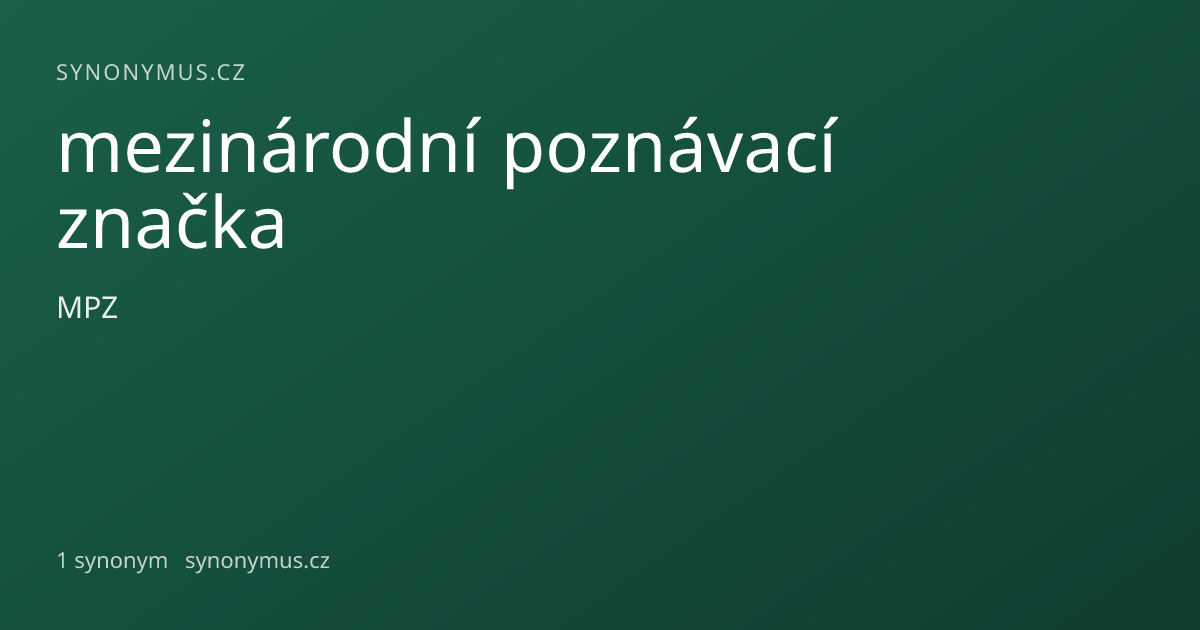 Náhled odkazu: mezinárodní poznávací značka