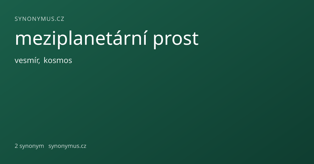 Náhled odkazu: meziplanetární prost