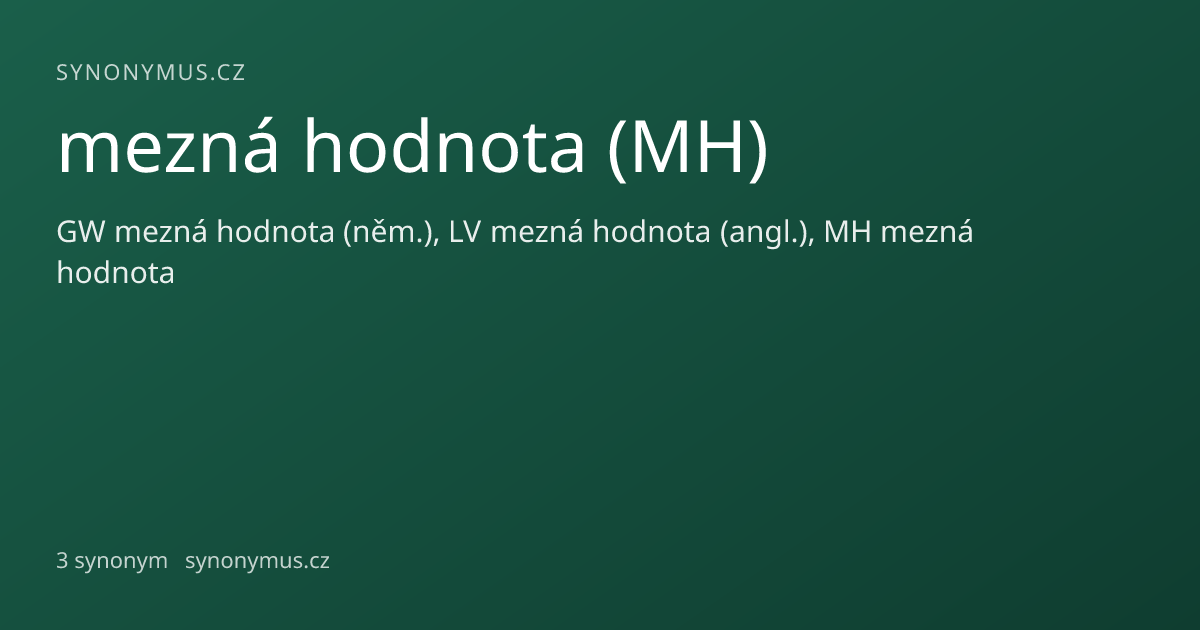 Náhled odkazu: mezná hodnota (MH)