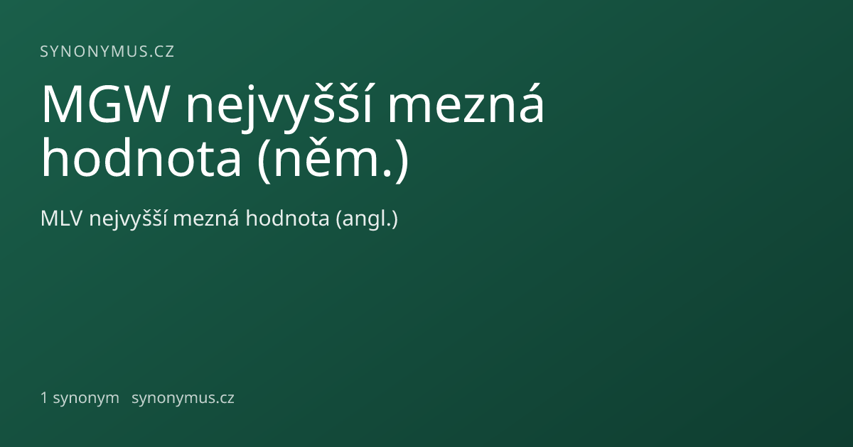 Náhled odkazu: MGW nejvyšší mezná hodnota (něm.)