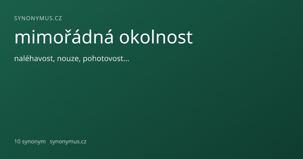 Náhled odkazu: mimořádná okolnost