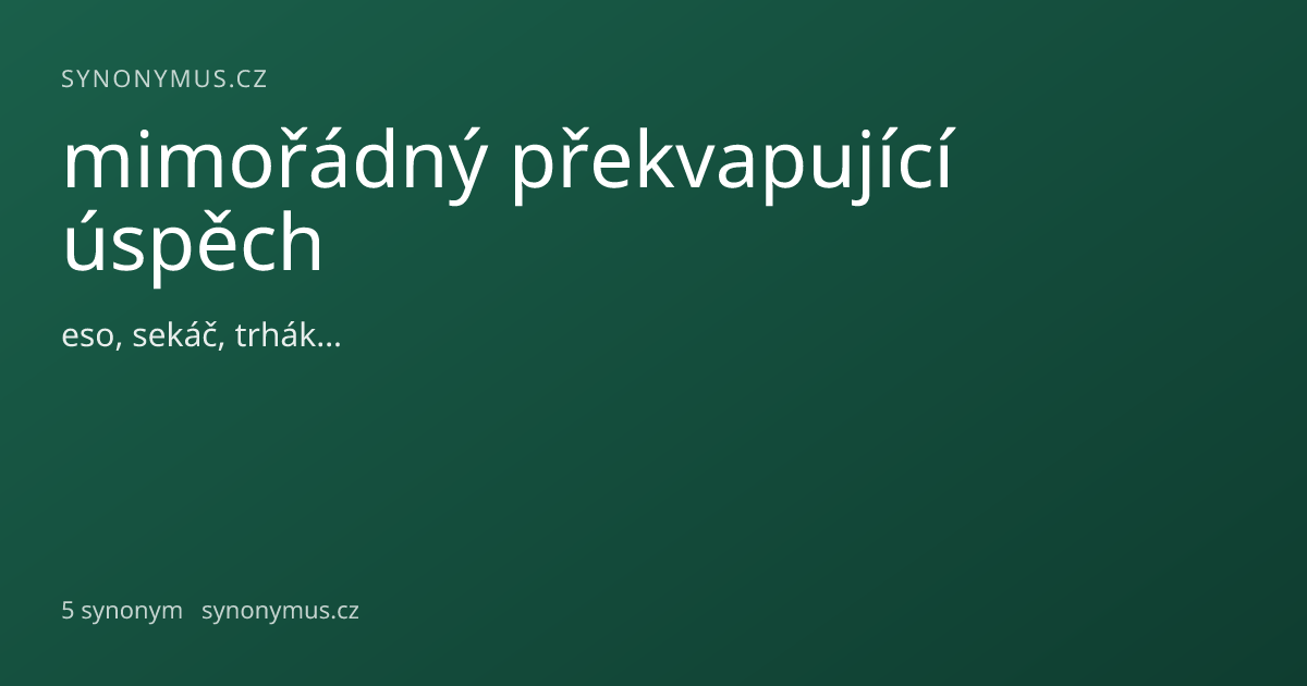Náhled odkazu: mimořádný překvapující úspěch
