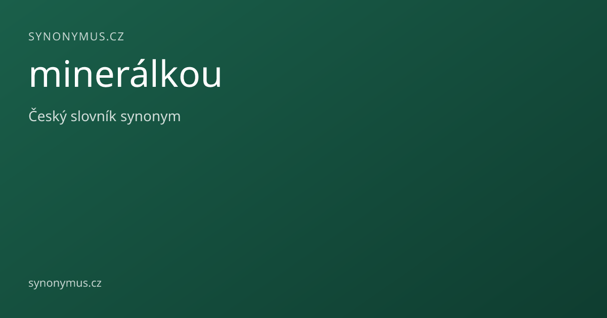 Náhled odkazu: minerálkou