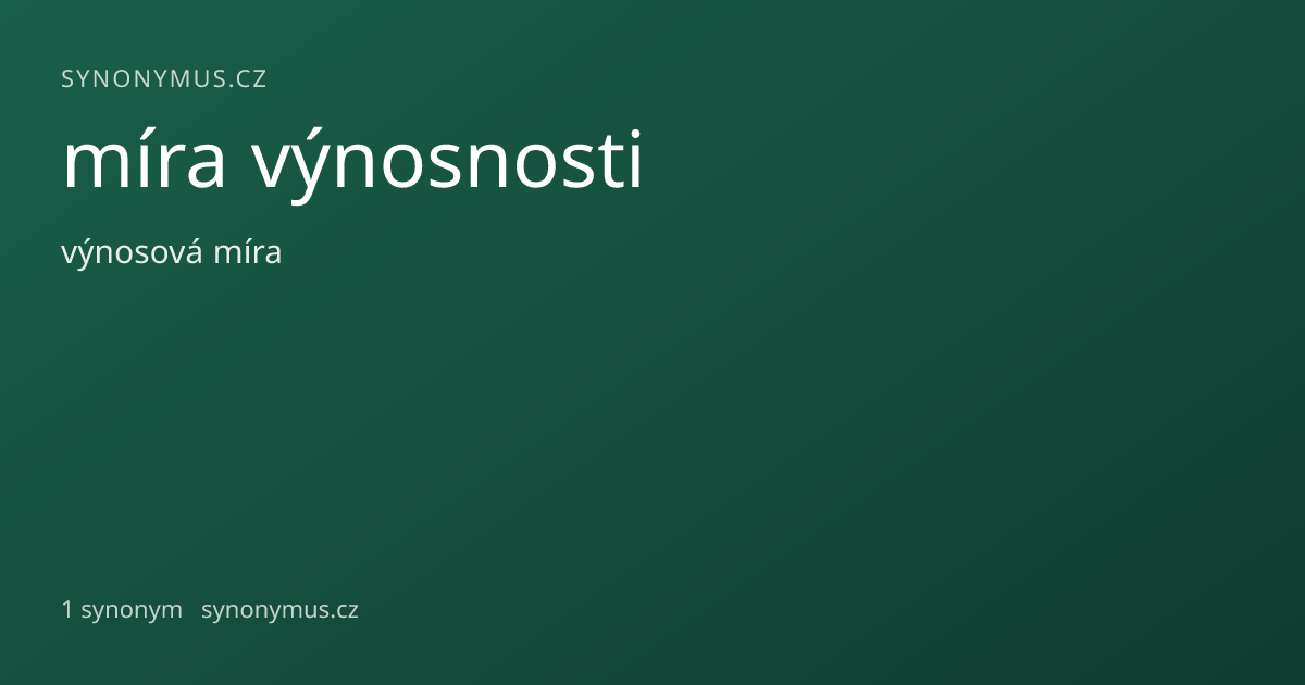 Náhled odkazu: míra výnosnosti