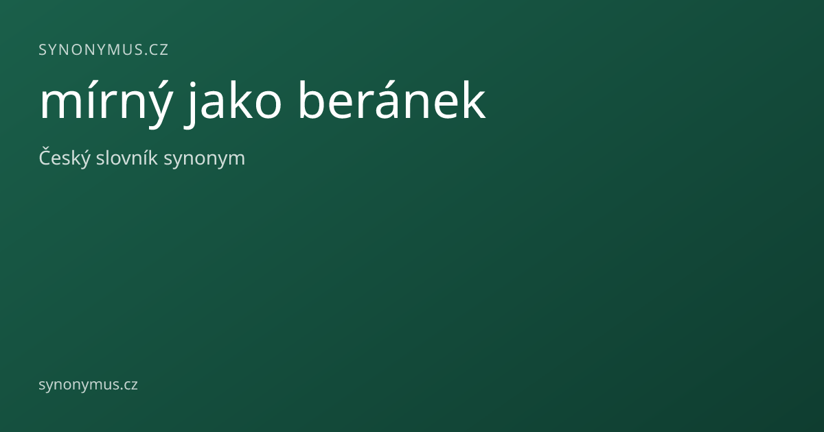 Náhled odkazu: mírný jako beránek