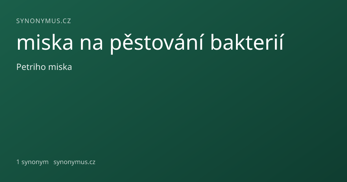 Náhled odkazu: miska na pěstování bakterií