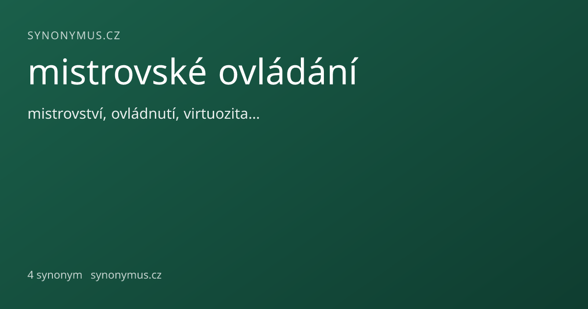 Náhled odkazu: mistrovské ovládání