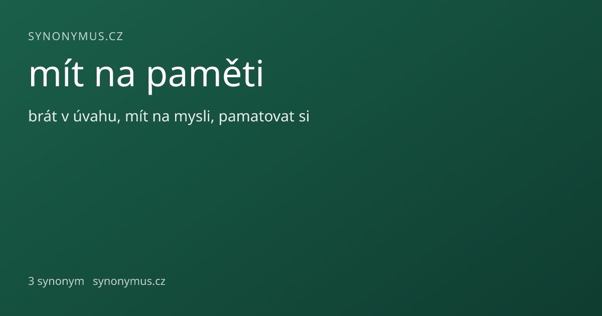 Náhled odkazu: mít na paměti