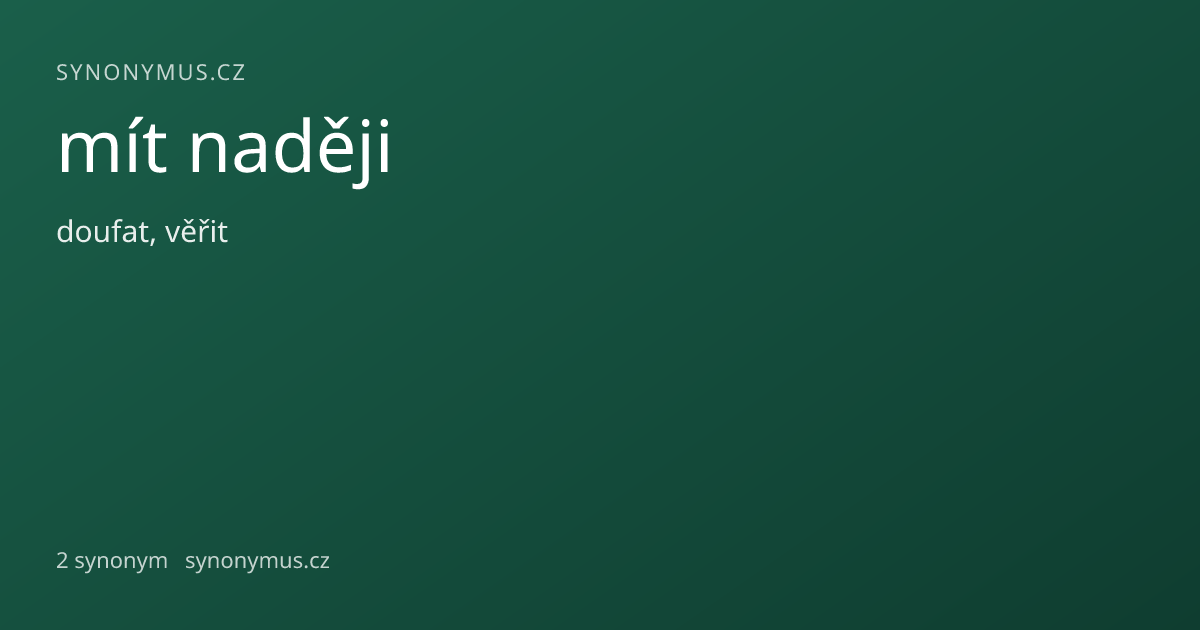 Náhled odkazu: mít naději