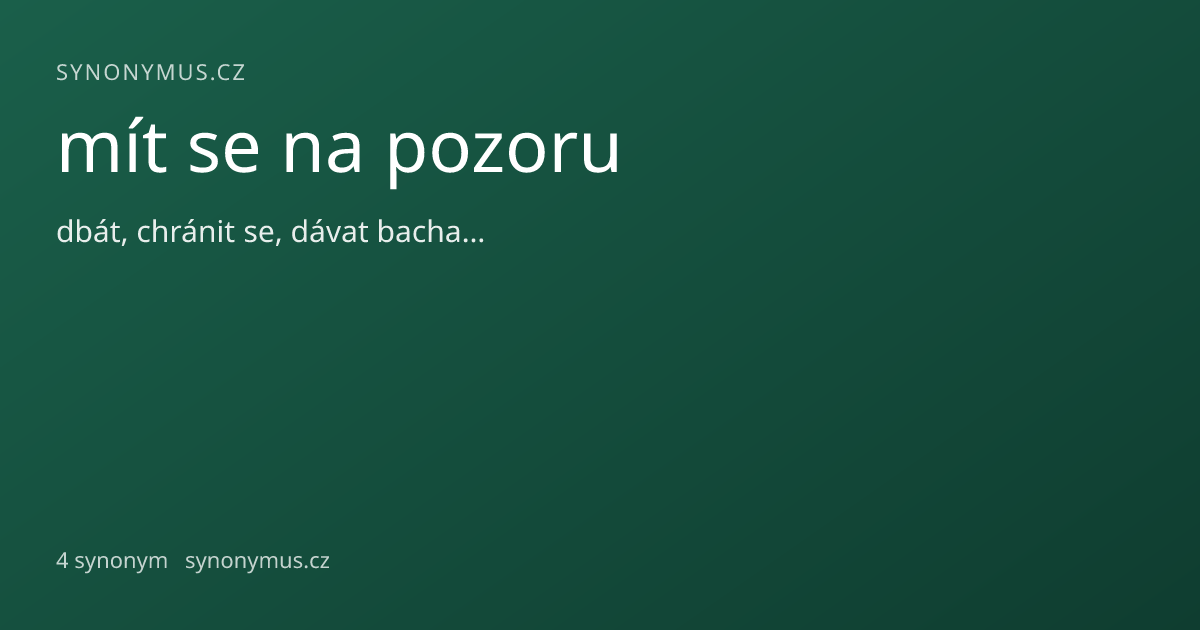 Náhled odkazu: mít se na pozoru