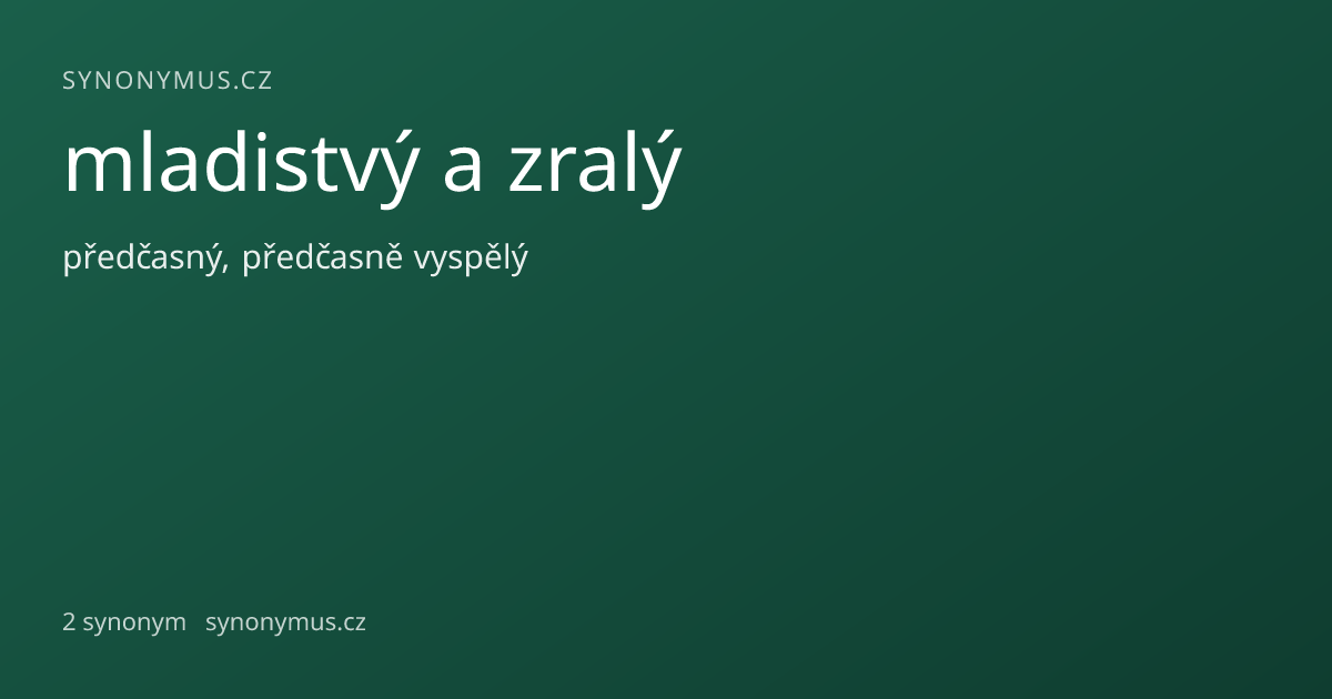 Náhled odkazu: mladistvý a zralý