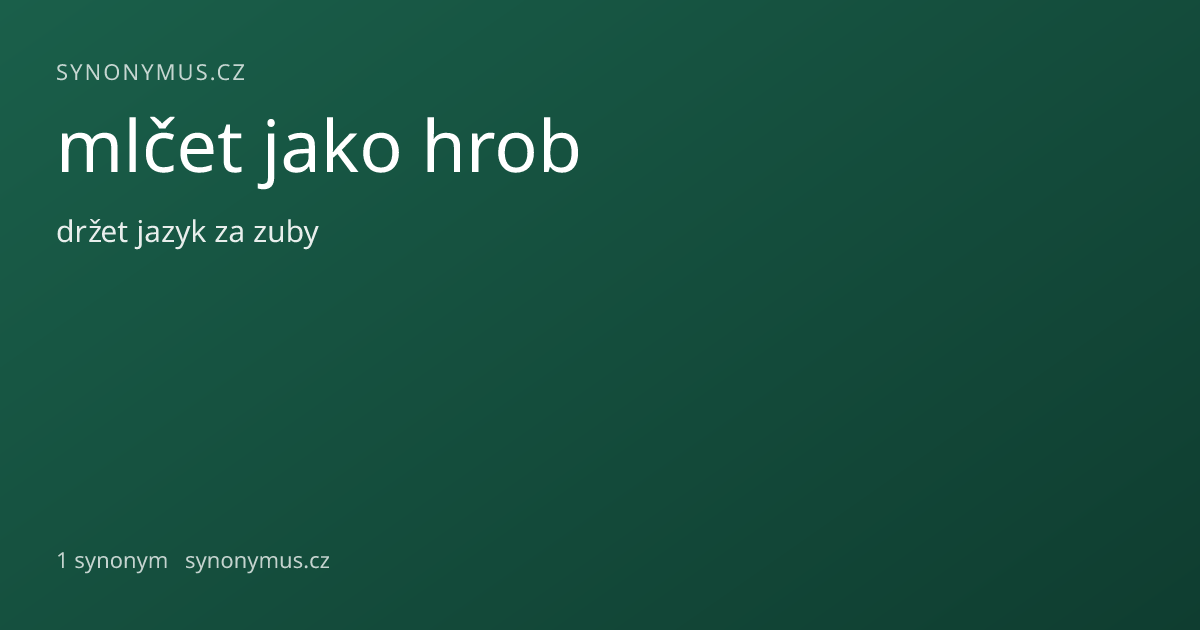 Náhled odkazu: mlčet jako hrob