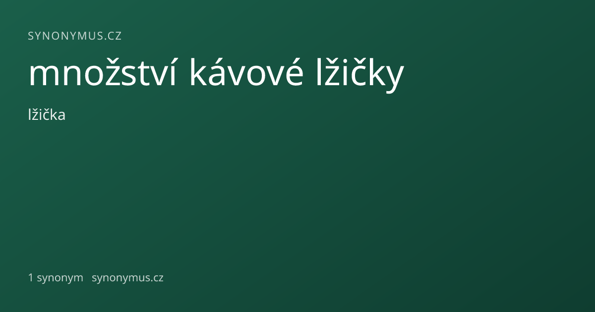 Náhled odkazu: množství kávové lžičky