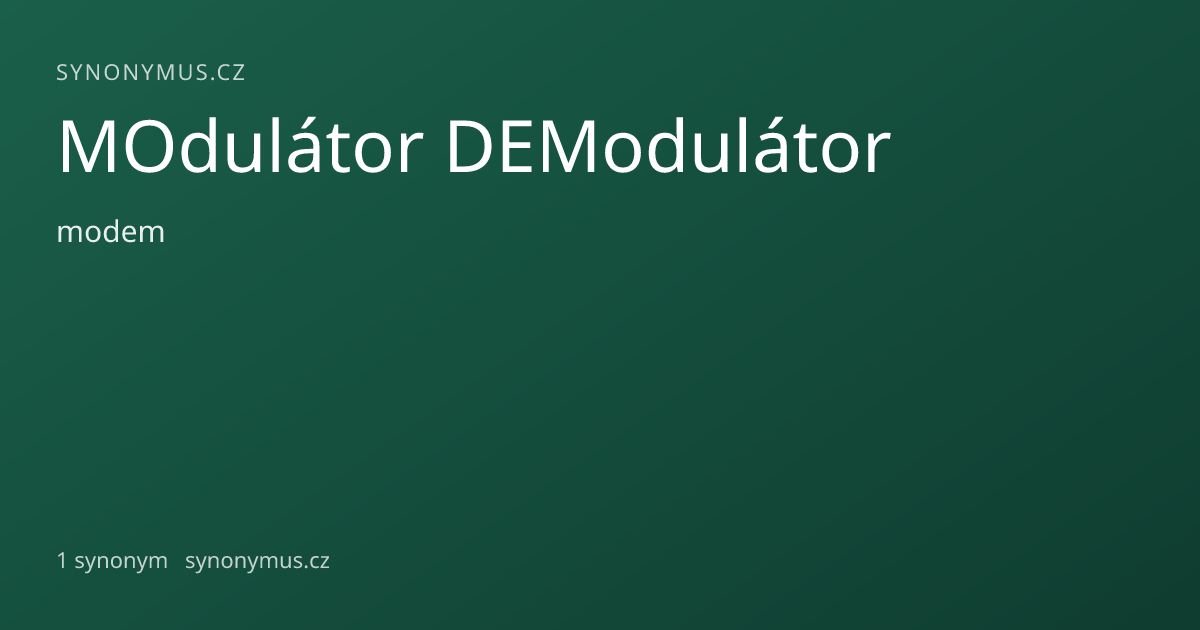 Náhled odkazu: MOdulátor DEModulátor