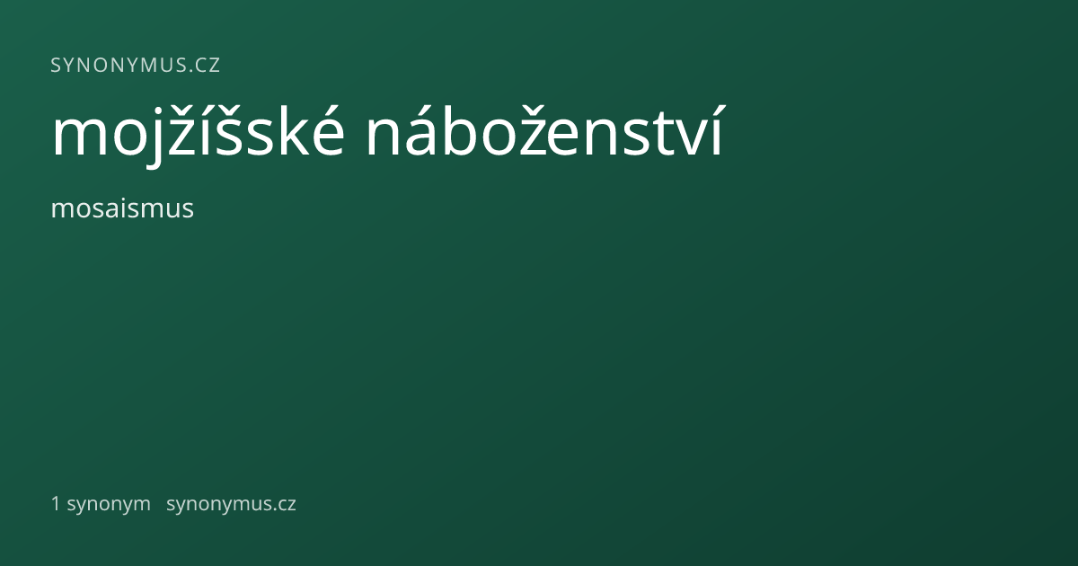 Náhled odkazu: mojžíšské náboženství
