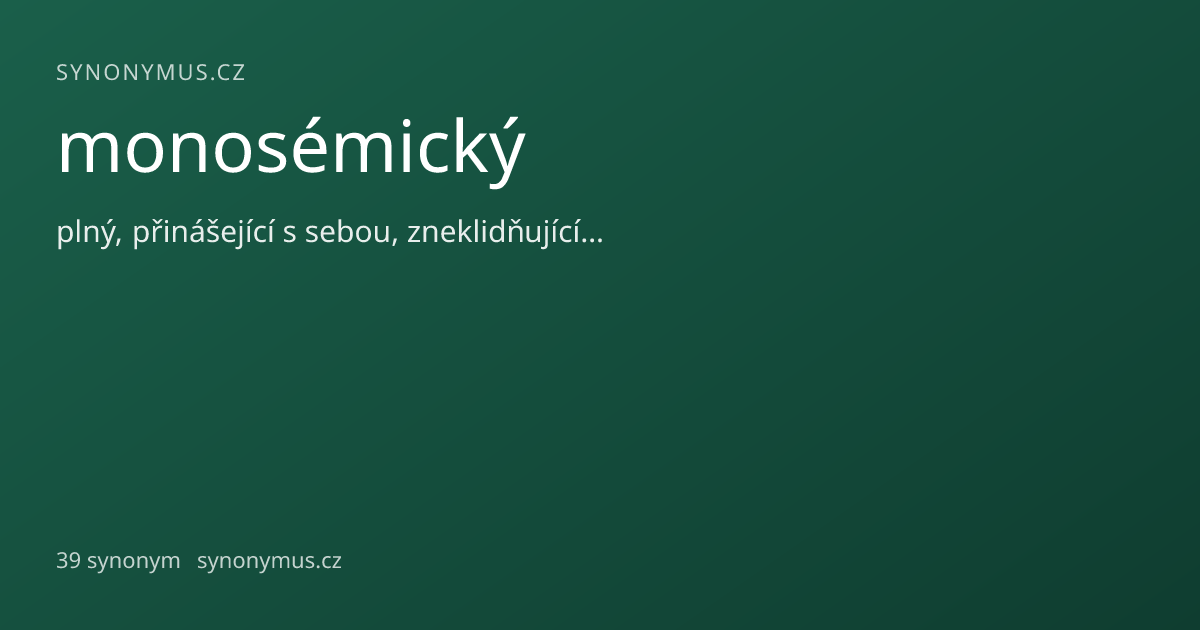 Náhled odkazu: monosémický