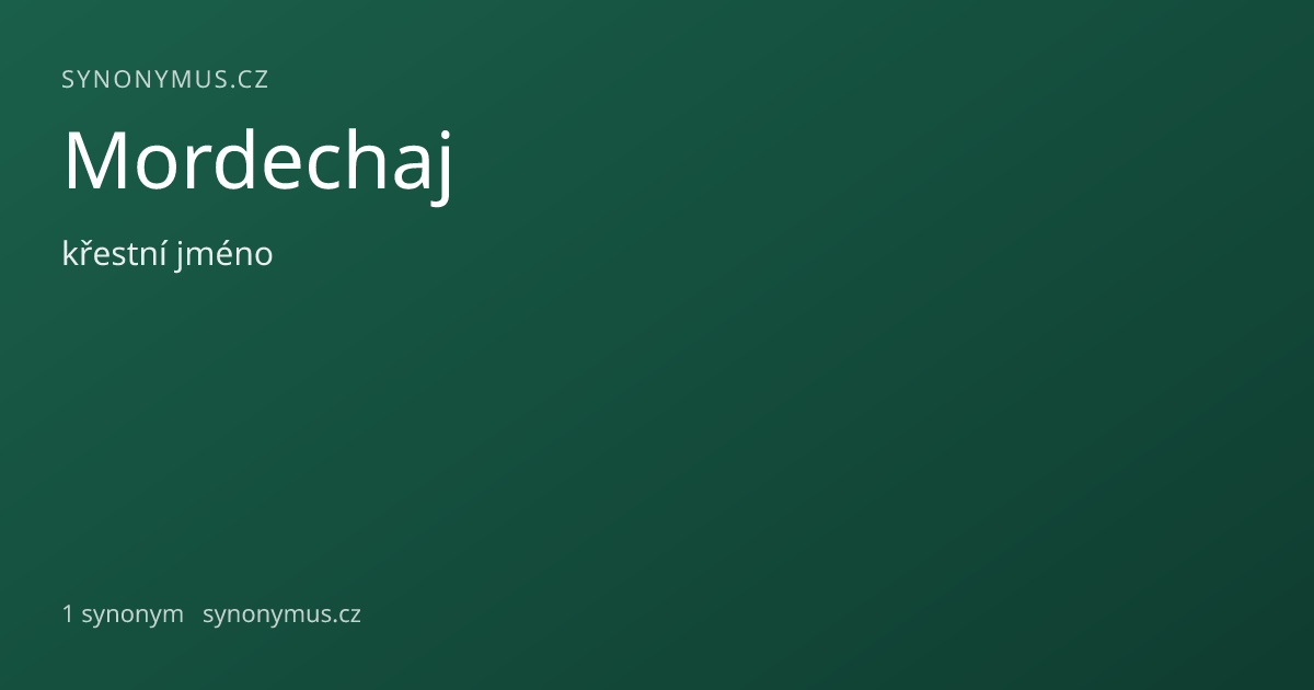 Náhled odkazu: Mordechaj