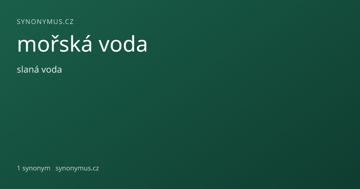 Náhled odkazu: mořská voda