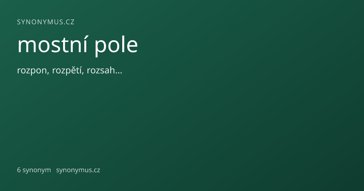 Náhled odkazu: mostní pole