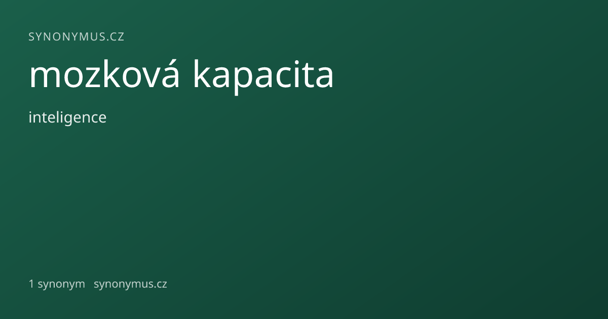 Náhled odkazu: mozková kapacita