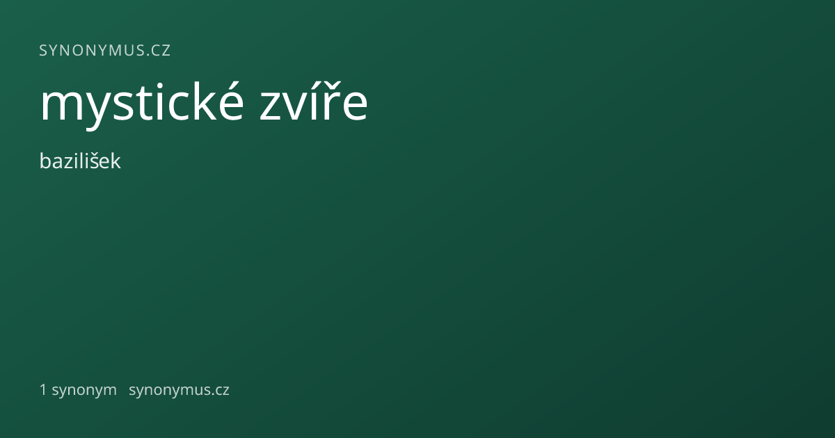 Náhled odkazu: mystické zvíře