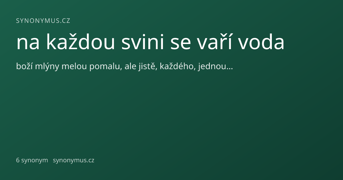 Náhled odkazu: na každou svini se vaří voda
