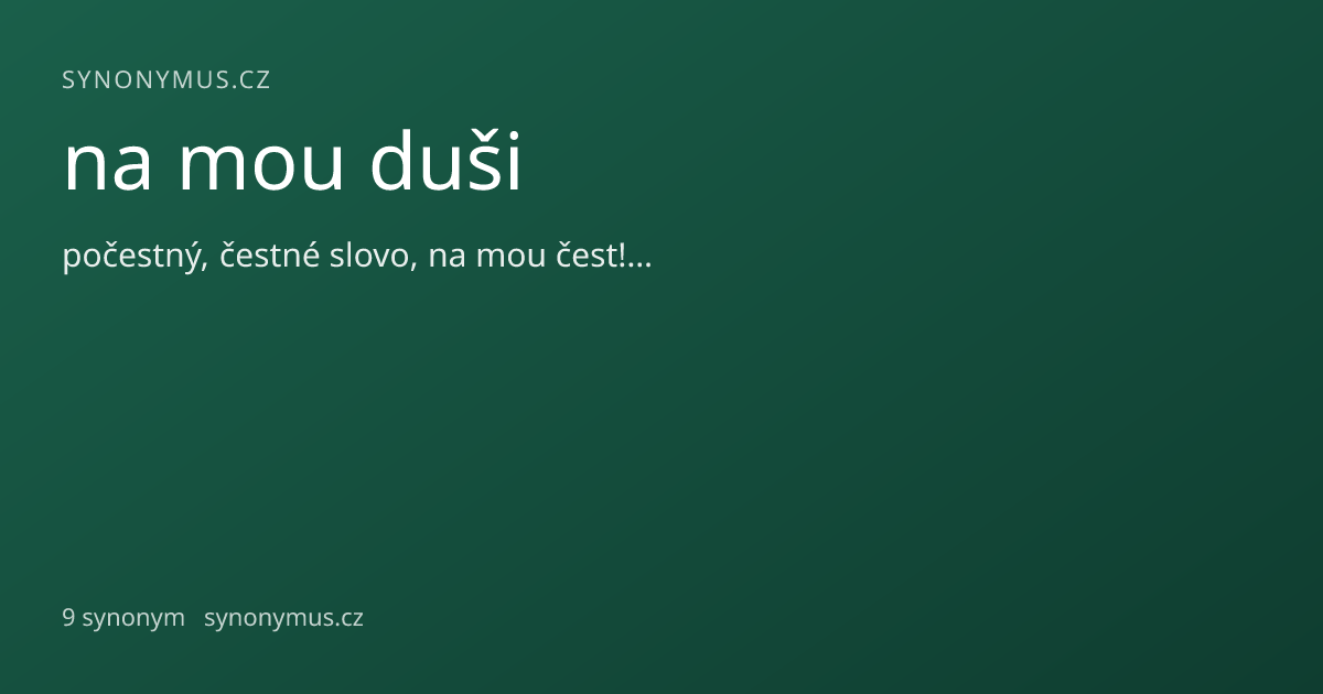 Náhled odkazu: na mou duši