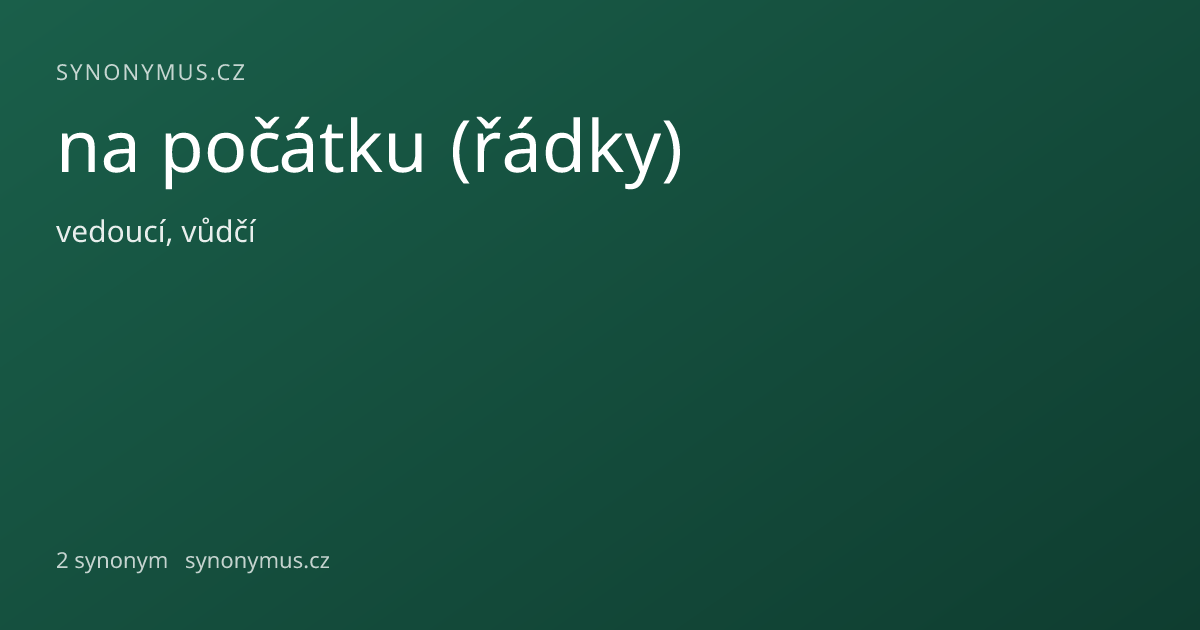 Náhled odkazu: na počátku (řádky)