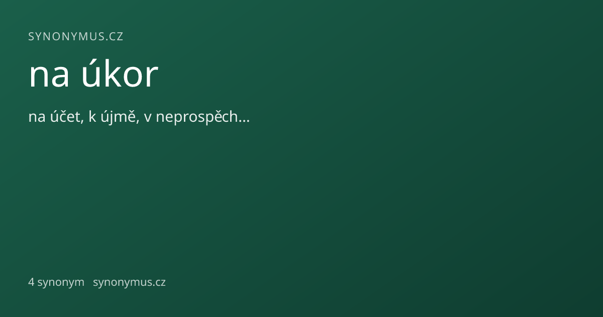 Náhled odkazu: na úkor