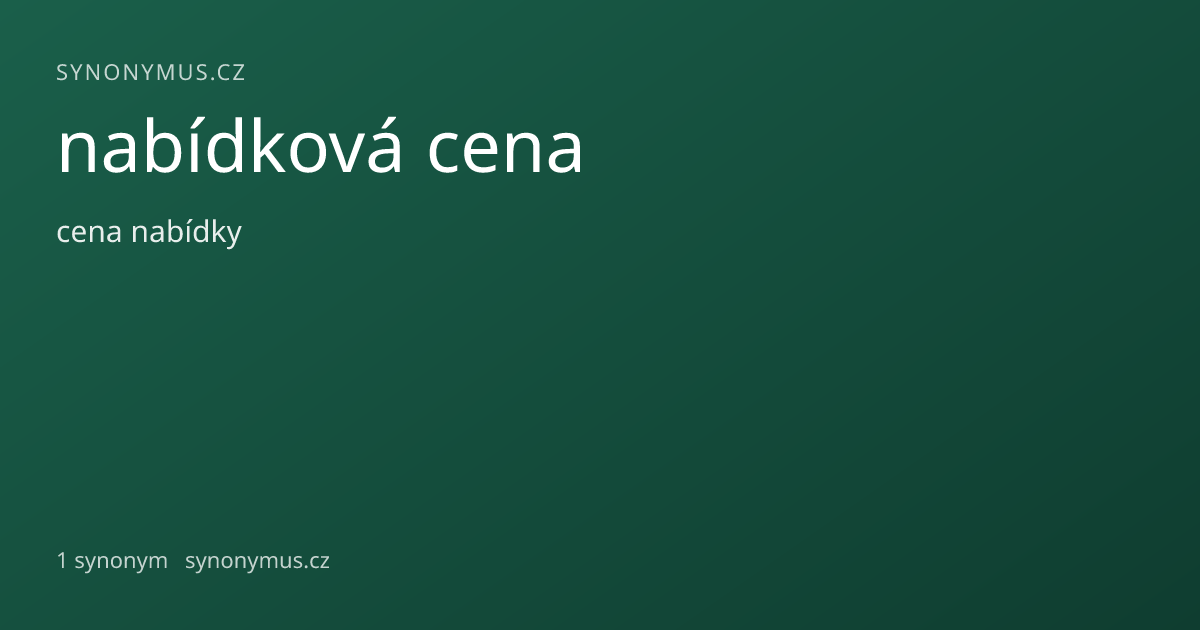 Náhled odkazu: nabídková cena