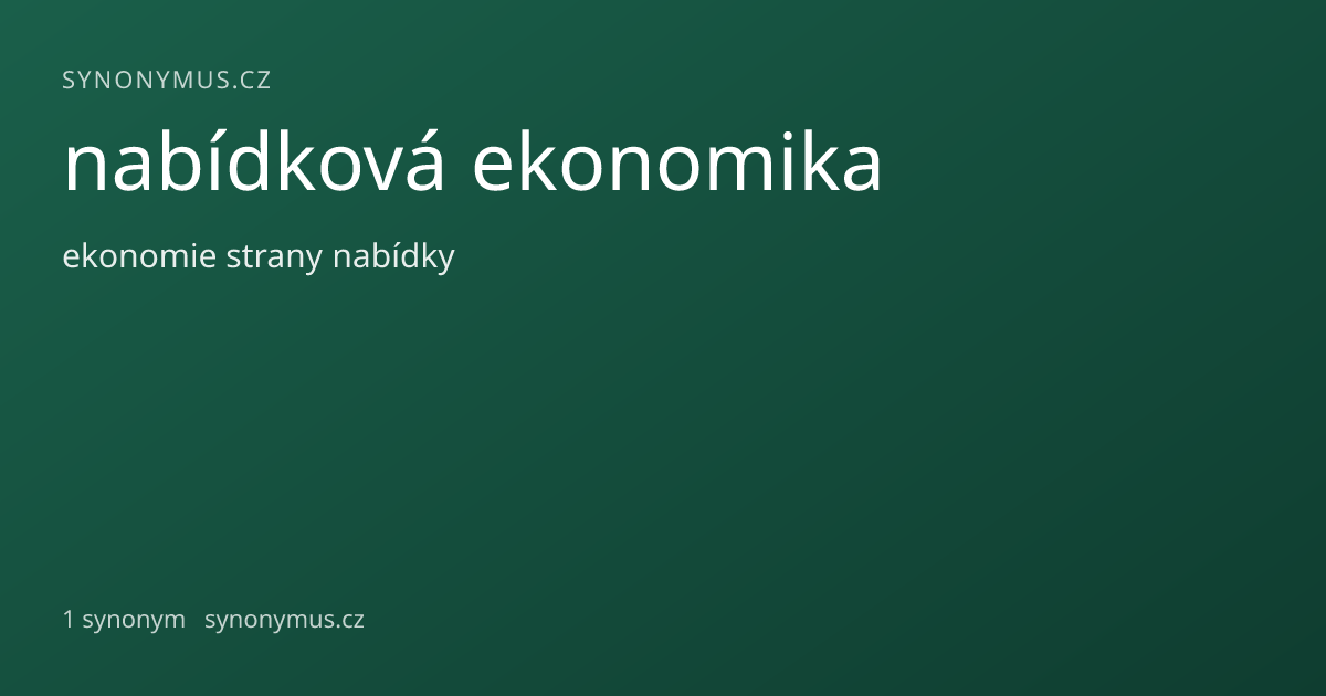 Náhled odkazu: nabídková ekonomika