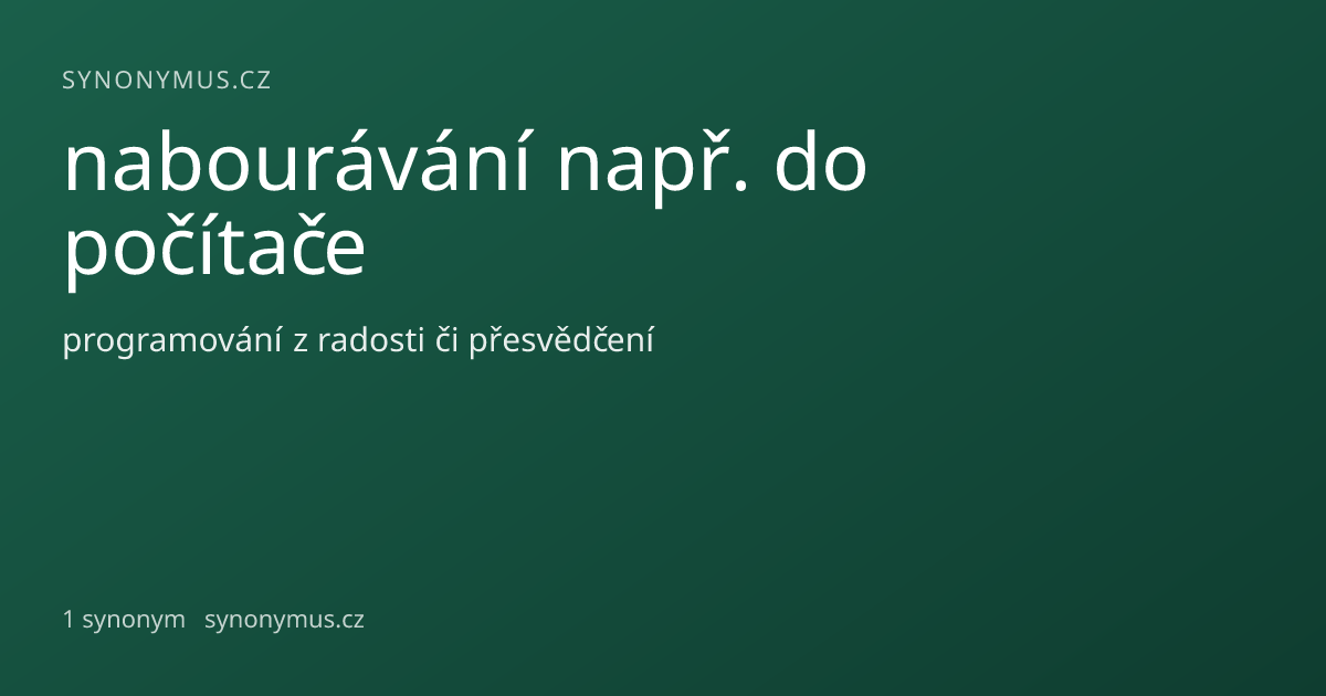 Náhled odkazu: nabourávání např. do počítače