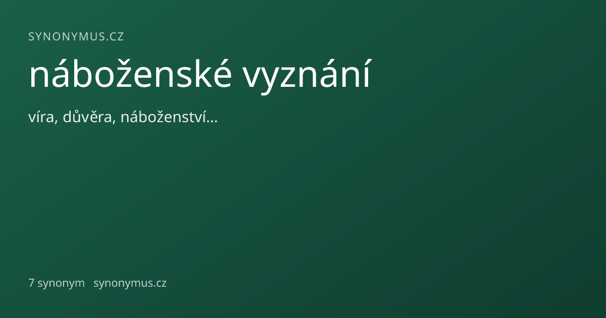 Náhled odkazu: náboženské vyznání