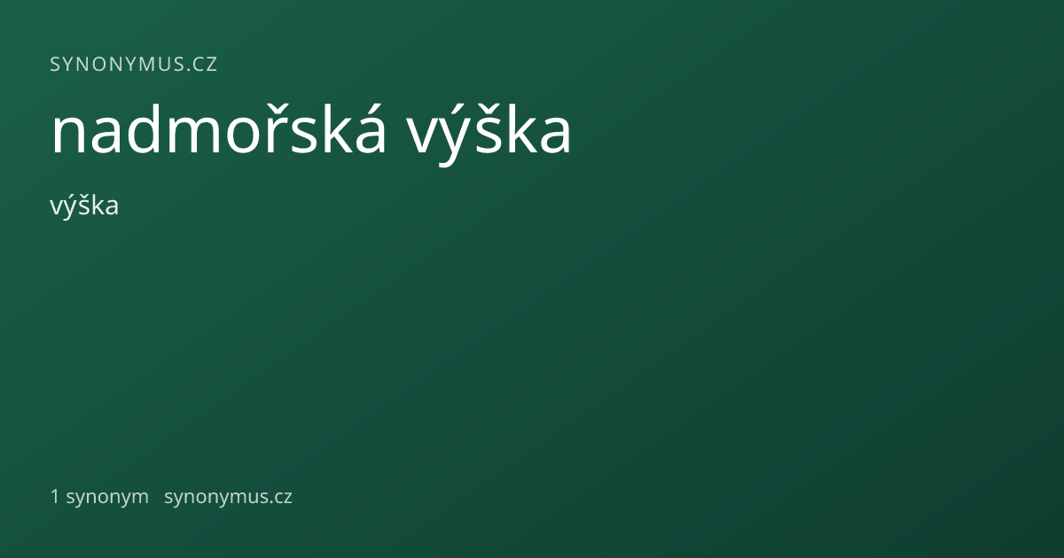Náhled odkazu: nadmořská výška